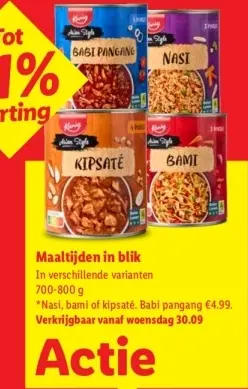 Aanbieding: Maaltijden in blik