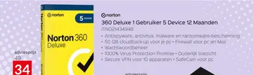 Aanbieding: Norton 360 Deluxe 1 Gebruiker 5 Device 12 Maa