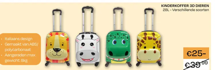 Promotie: Kinderkoffer 3d dieren