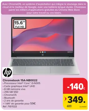 Offre: Chromebook 15A-NB0022