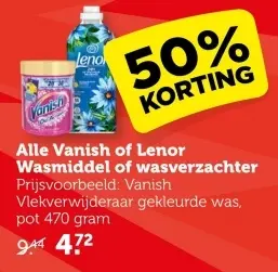 Aanbieding: Vanish of Lenor Wasmiddel of wasverzachter