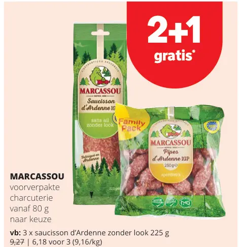 Promotie: Voorverpakte charcuterie