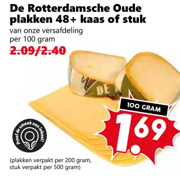 Aanbieding: De Rotterdamsche Oude plakken 48+ kaas of stuk