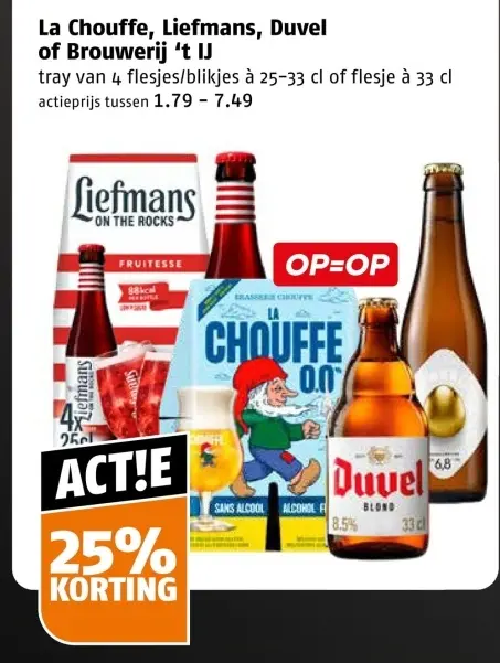 Aanbieding: La Chouffe, Liefmans, Duvel of Brouwerij 't IJ