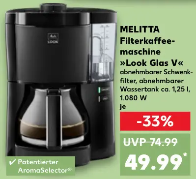 Aanbieding: Filterkaffeemaschine "Look Glas V"