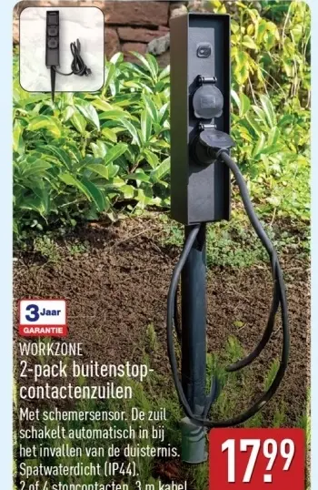 Aanbieding: 2-pack buitenstopcontactenzuilen