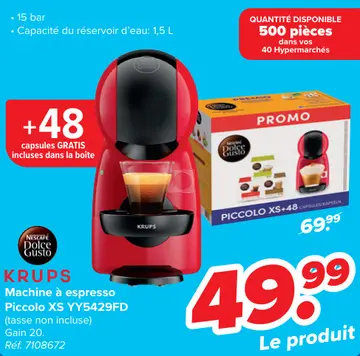 Offre: KRUPS Machine à espresso Piccolo XS YY5429FD