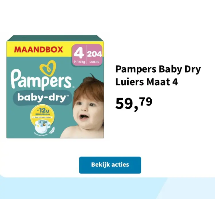 Promotie: Pampers Baby Dry Luiers Maat 4