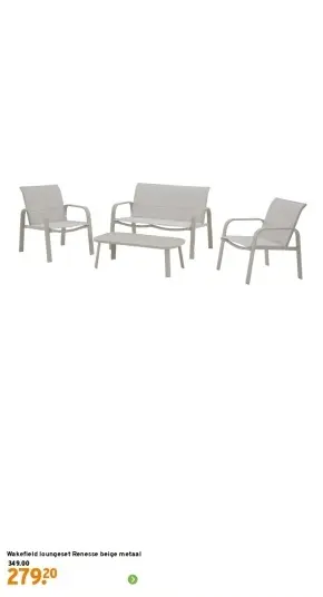 Aanbieding: Wakefield loungeset Renesse beige metaal
