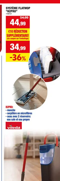 Offre: Vileda H2Pro flatmop system