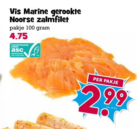 Aanbieding: Gerookte Noorse zalmfilet
