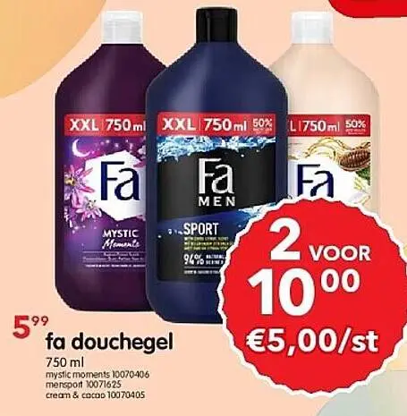 Promotie: fa douchegel