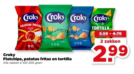Flatchips, patatas fritas en tortilla
