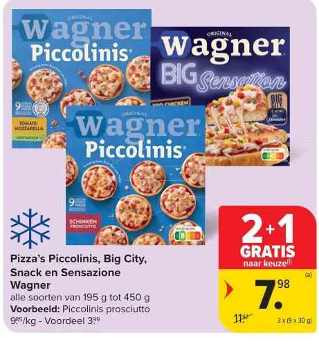 Promotie: Pizza's Piccolinis, Big City, Snack en Sensazione Wagner