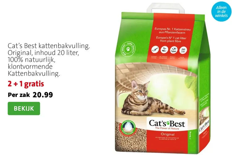 Aanbieding: Cat's Best Kattenbakvulling Original