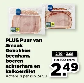 Aanbieding: Gebakken beenham, boeren achterham en kalkoenfilet