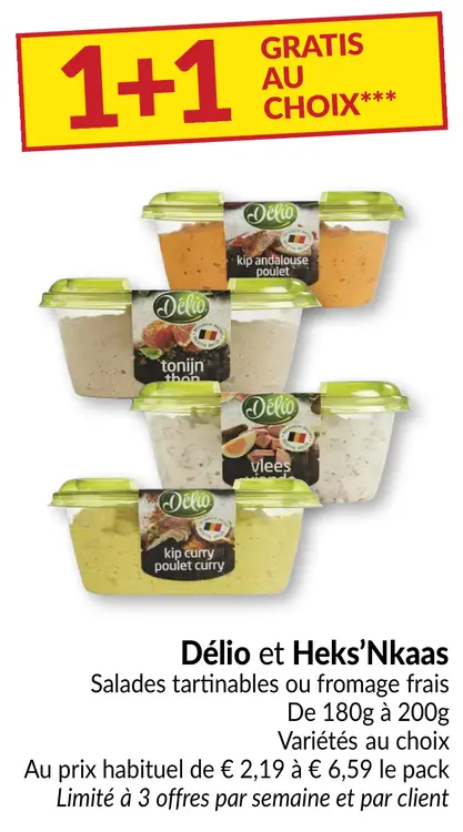 Offre: Salades tartinables ou fromage frais