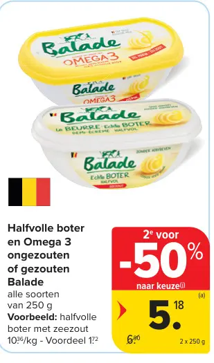Promotie: Halfvolle boter en Omega 3 ongezouten of gezouten