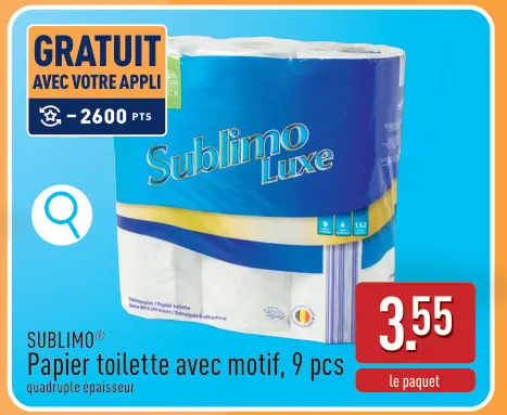 Offre: papier toilette avec motif