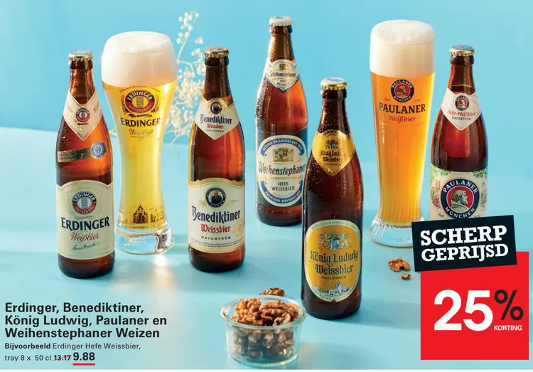 Aanbieding: Erdinger, Benediktiner, König Ludwig, Paulane
