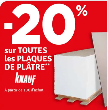 Offre: Plaques de plâtre