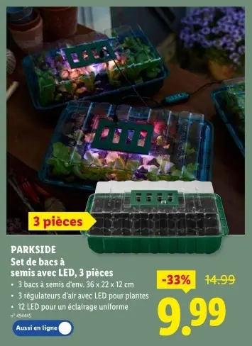 Offre: Set de bacs à semis avec LED