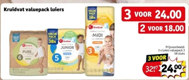 Promotie: Kruidvat valuepack luiers