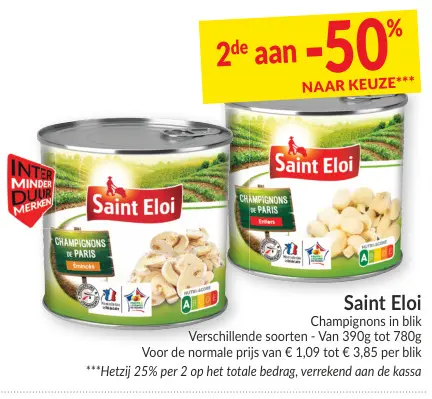 Promotie: Champignons in blik
