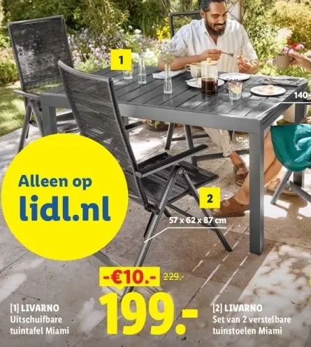 Aanbieding: Uitschuifbare tuintafel Miami