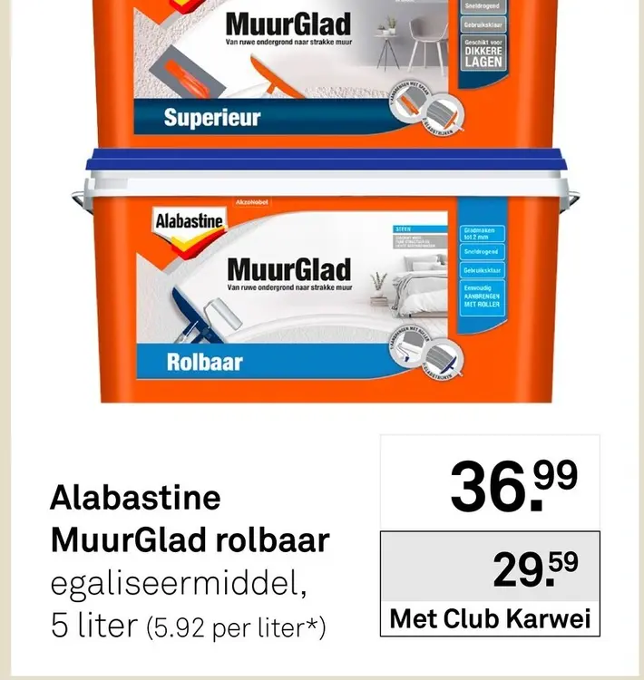 Aanbieding: Alabastine MuurGlad rolbaar