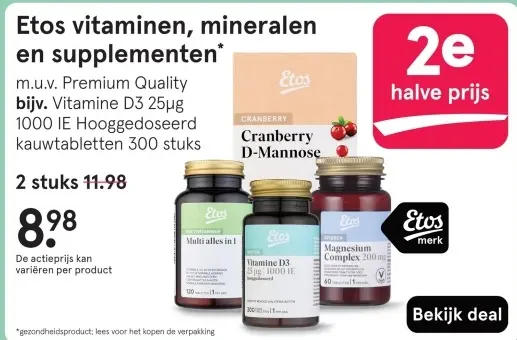 Aanbieding: Etos vitaminen, mineralen en supplementen