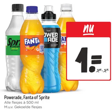 Aanbieding: Powerade, Fanta of Sprite