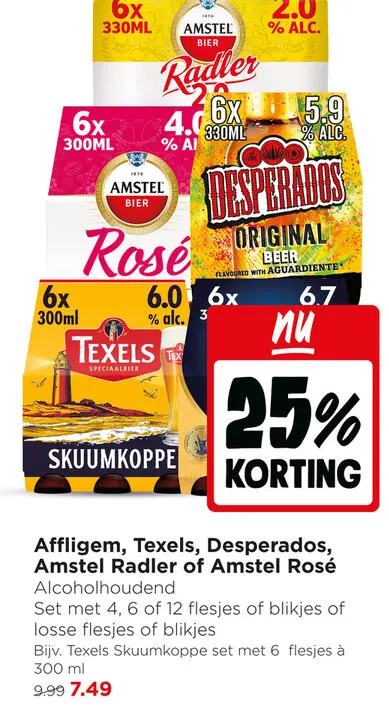 Aanbieding: Affligem, Texels, Desperados, Amstel Radler of Amstel Rosé
