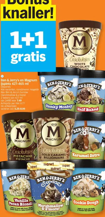 Offre: Ben & Jerry's en Magnum ijspints
