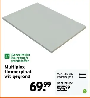 Aanbieding: Multiplex timmerplaat wit gegrond