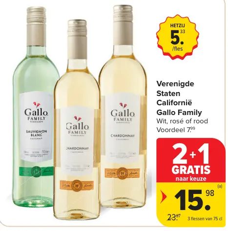 Promotie: Gallo Family Wit, rosé of rood