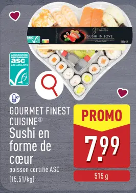 Offre: Sushi en forme de cœur