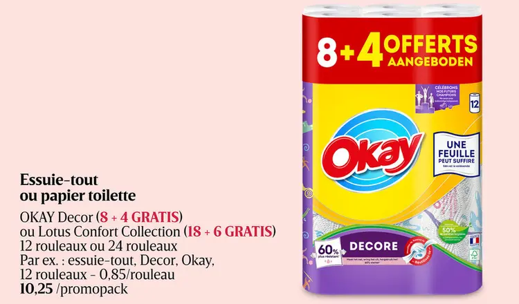 Offre: Essuie-tout ou papier toilette