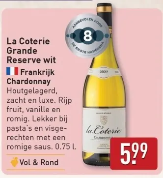 Aanbieding: La Coterie Grande Reserve wit Frankrijk Chardonnay
