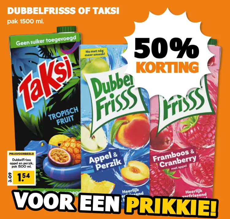 Aanbieding: DubbelFrisss of Taksi