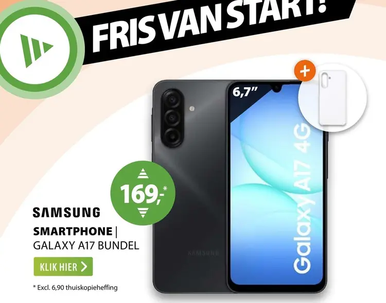 Aanbieding: Samsung Galaxy A17 128GB 4G + Clear Case