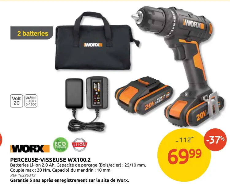 Promotie: Perceuse-visseuse wx100.2