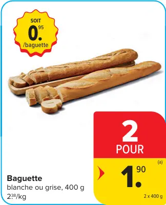Offre: Baguette blanche ou grise