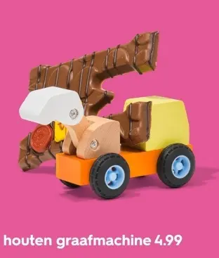 Aanbieding: houten graafmachine