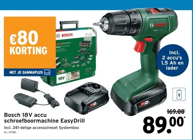 Promotie: 18V accu schroefboormachine EasyDrill