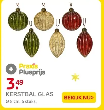 Aanbieding: Kerstbal glas