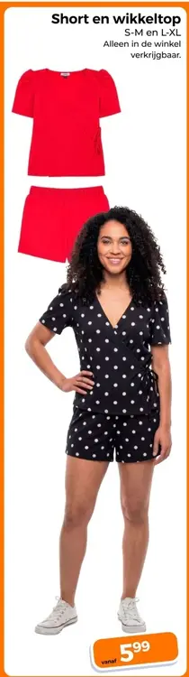 Aanbieding: Short en wikkeltop