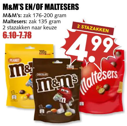 Aanbieding: M&m's en/of Maltesers