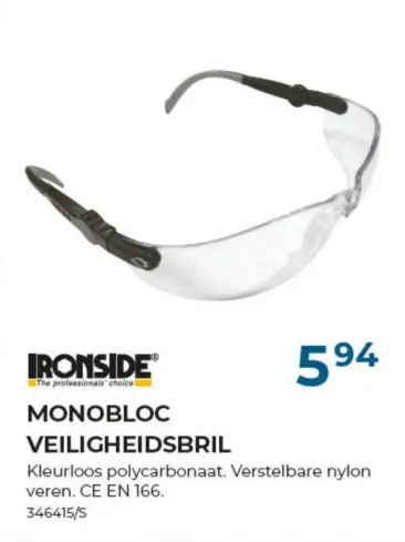 Promotie: Monobloc veiligheidsbril
