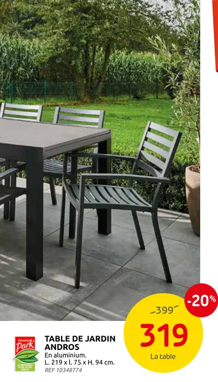 Offre: Table de jardin andros